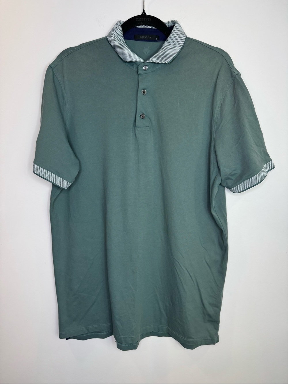 Greyson Classic Men's Polo Shirt in Sage Green size large Golf made in Peru